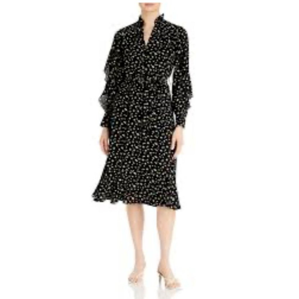 Tahari Floral Midi Dress Long Flutter Sleeve XL Extra Large Flowy Romantic NEW